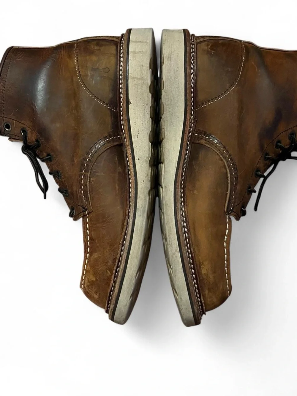 Red Wing Shoes Brown Leather Moc Toe Lace-Up Boots